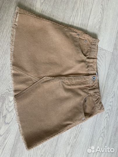 Юбочка Zara вельвет camel 152, 10-12 или XS