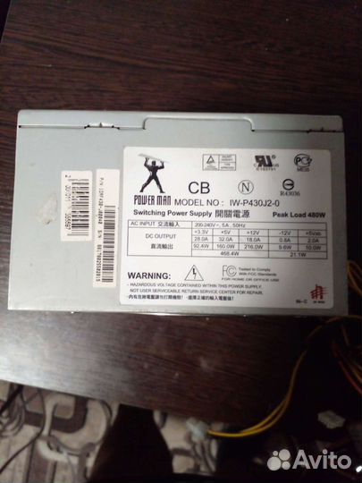 Блок питания 480w. Power man. Iw p430j2 0