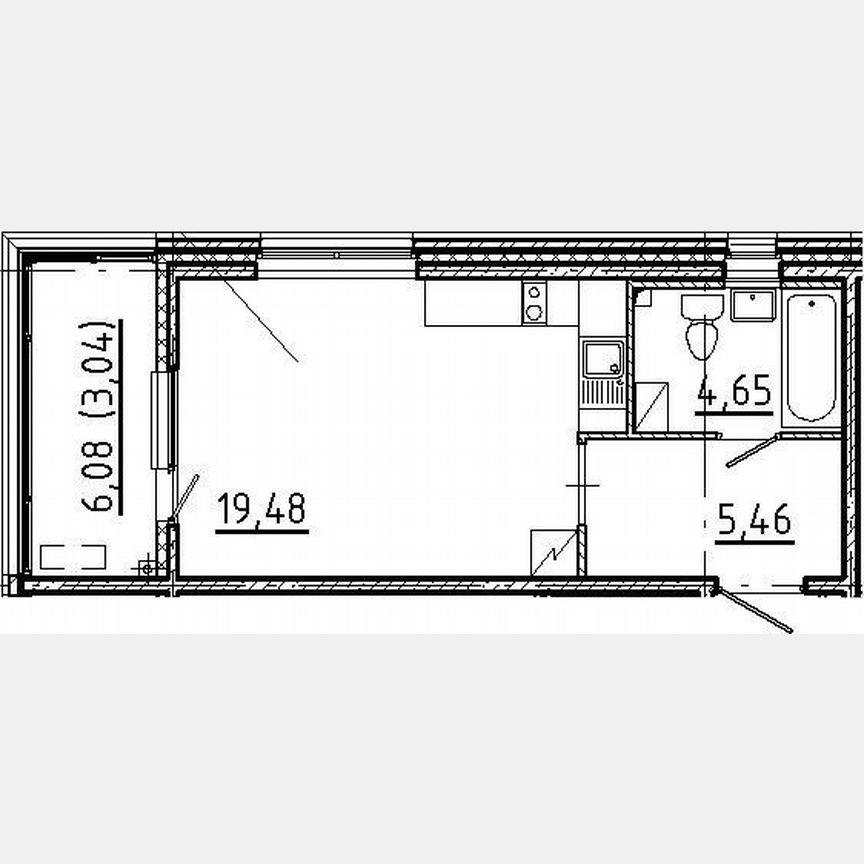 Квартира-студия, 32,6 м², 2/11 эт.