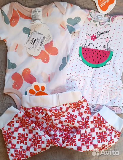 Боди и штанишки для девочки 62,68,74 размеры
