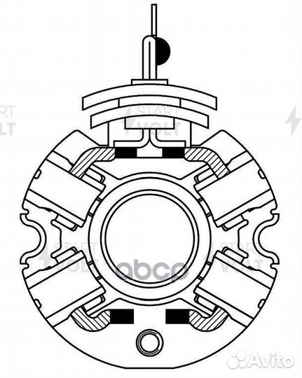 Узел щеточный стартера hyundai solaris II (17)