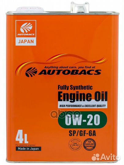 Масло autobacs engine OIL FS 0W20 SP/GF-6A (4Л)