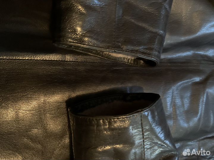 Мужская зимняя кожаная куртка 48размер