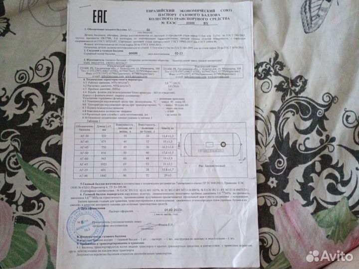 Газовый баллон для классики