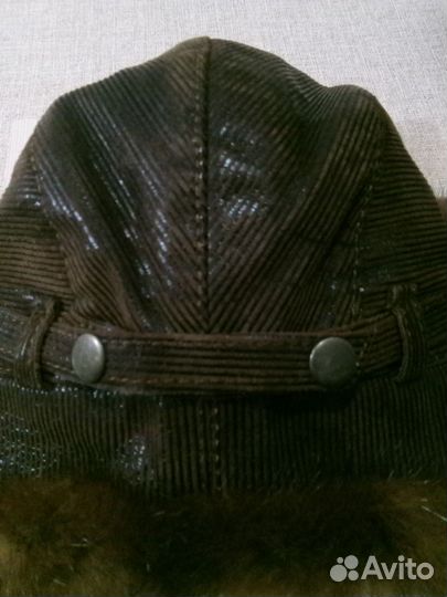 Шапка кожа/норка нат