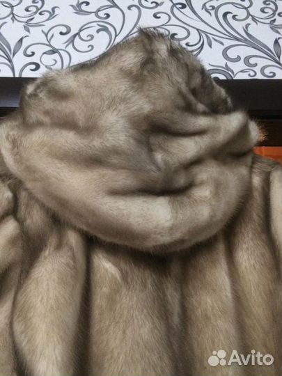 Шуба норковая с капюшоном 48-50