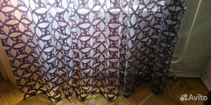 Тюль лило-феолет