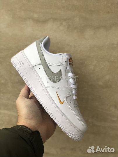 Кроссовки Nike Air Force 1 White Grey Gold