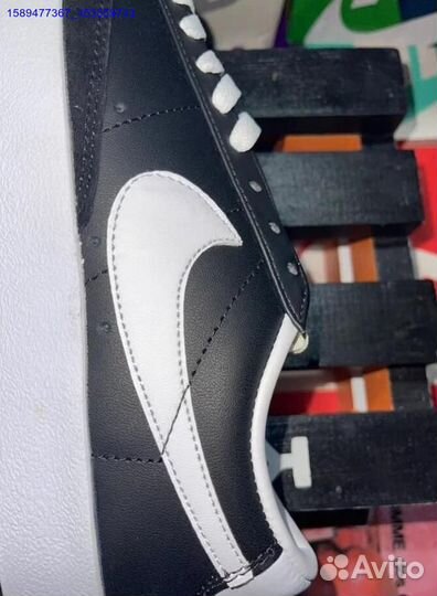 Nike Blazer Low Black White Swoosh (Арт.55219)