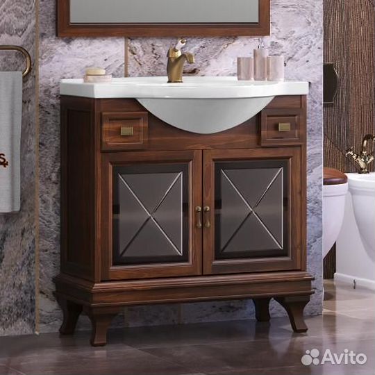 Тумба с раковиной Борджи 85 (Светлый орех)