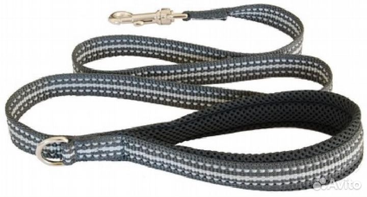 Cortina Мягкий светоотражающий поводок черныйсерый