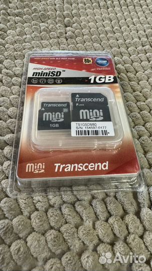 Transcend MiniSD 1Gb карты памяти