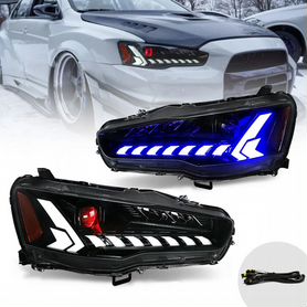 Mitsubishi lancer X LED Тюнинг Оптика Фары A6ND1