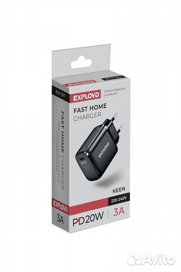 Зарядка 20 Ватт, Type-C, Exployd и кабель Hoco