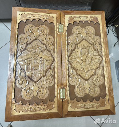 Нарды ручной работы со стеклом