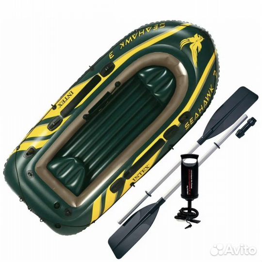 Надувная лодка intex seahawk 3
