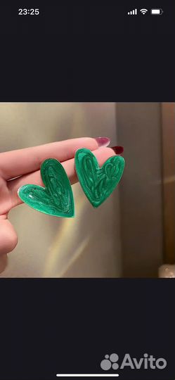 Серьги сердца крупные