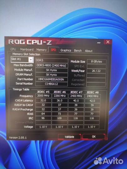 Hynix DDR5 16GB SO-dimm 4800 Mhz (озу) для ноутбук