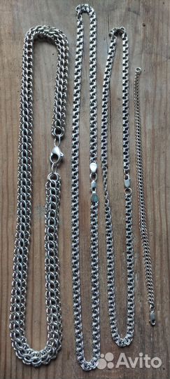 Серебряные цепочки, браслет
