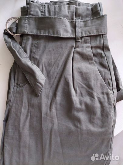 Брюки paperbag из хлопка