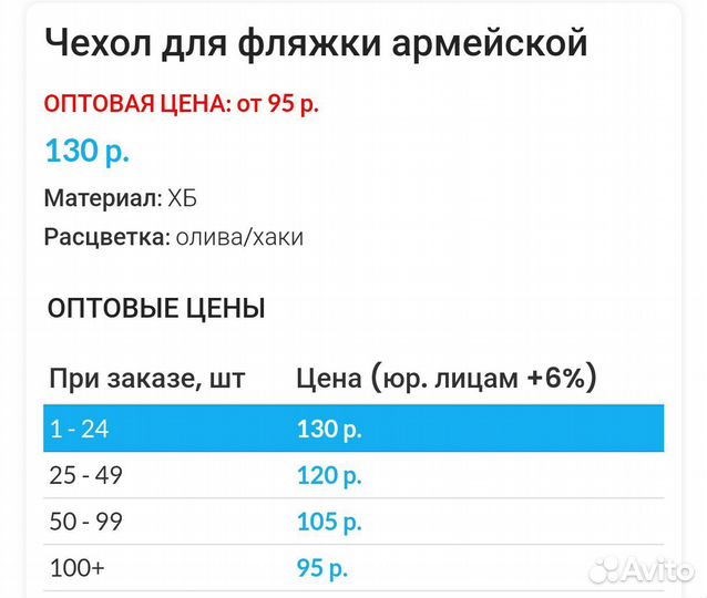 Чехол для фляжки солдатской + оптом