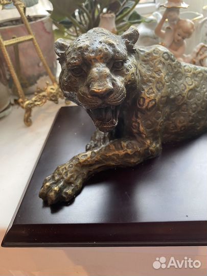 Статуэтка Леопард,бронза, винтаж Италия