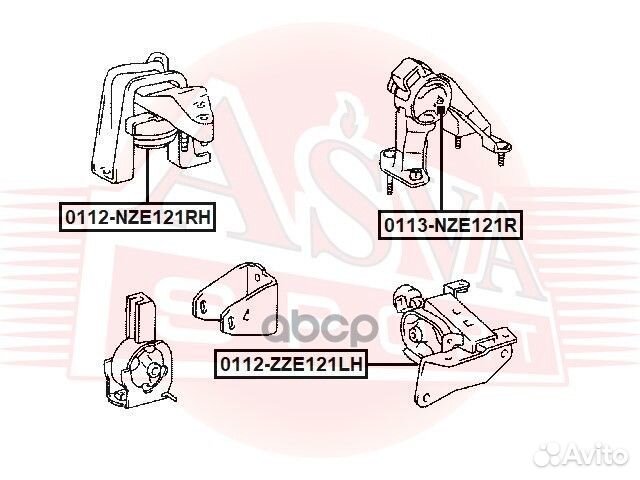 Сайлентблок подушки двигателя 0113-NZE121R asva