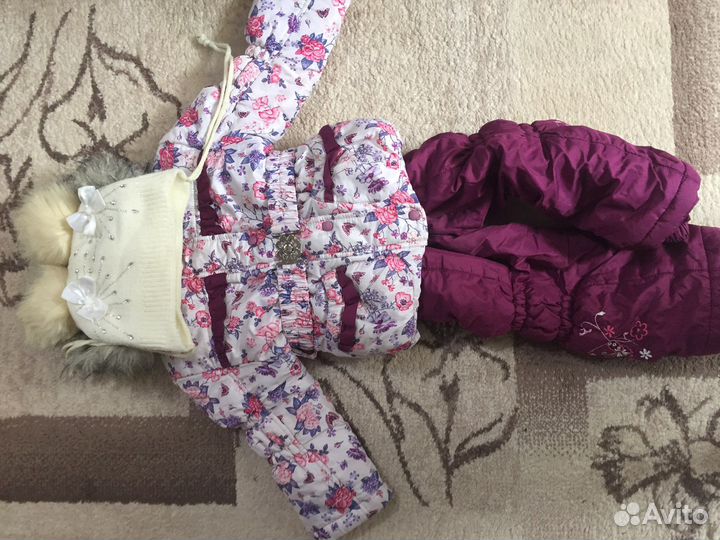 Зимний комбинезон для девочки на 2-3 года