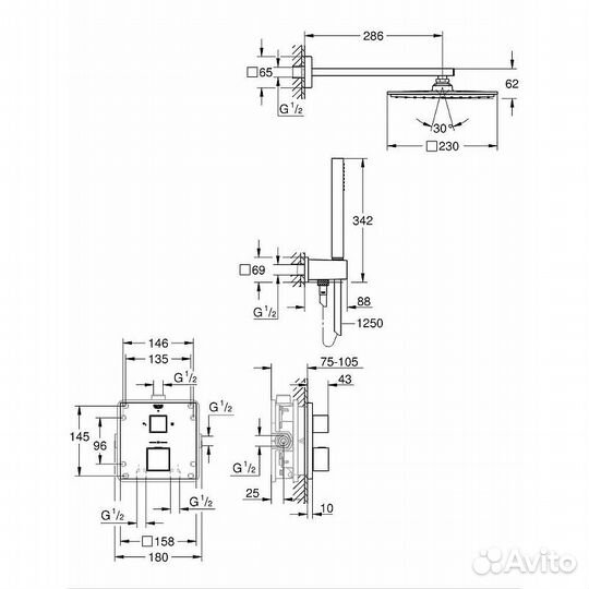 Душевая система Grohe Grohtherm Cube 34741000 с т