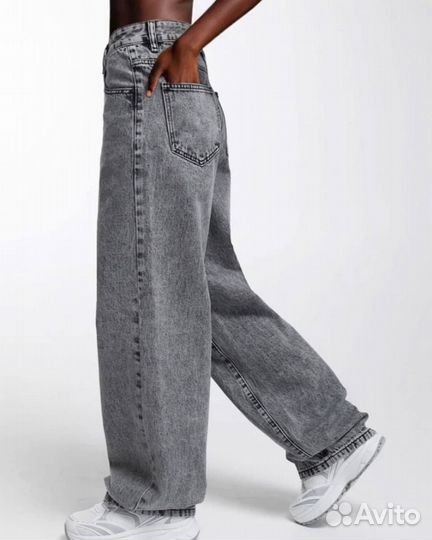 Джинсы широкие багги женские