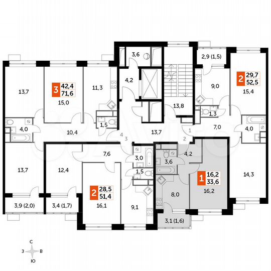 1-к. квартира, 33,6 м², 4/9 эт.
