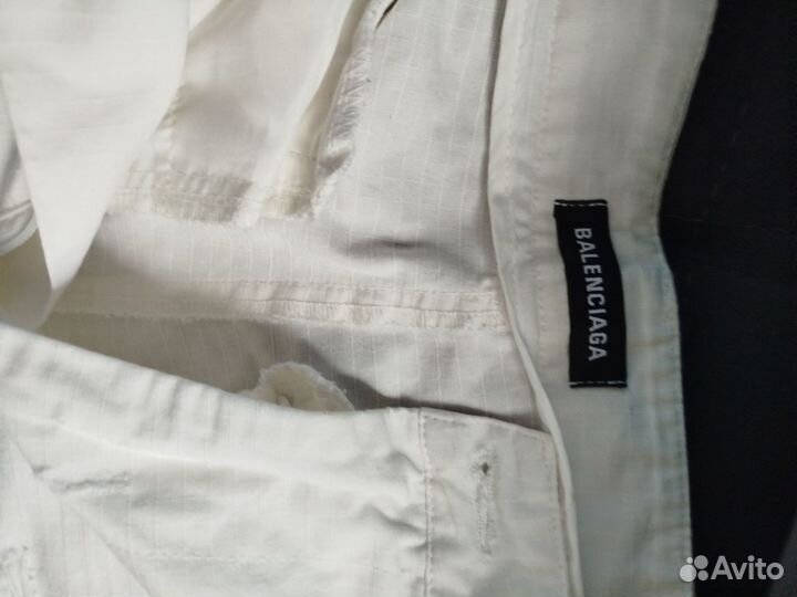 Balenciaga Baggy Cargo Pants White