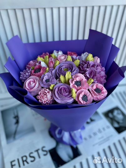 Зефирные цветы букет из зефира