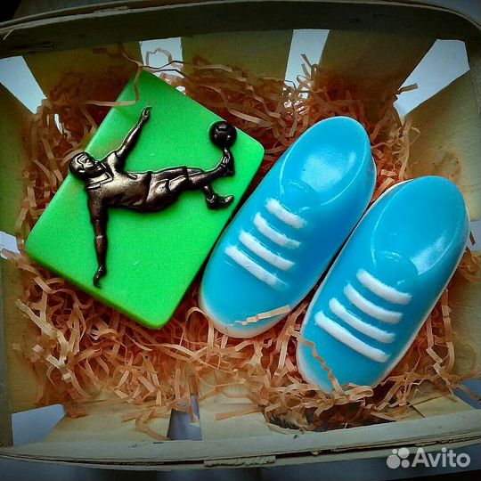 Набор мыла ручной работы футбол