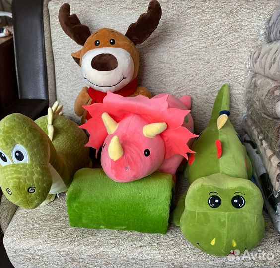 Подушка-Игрушка+плед внутри игрушки