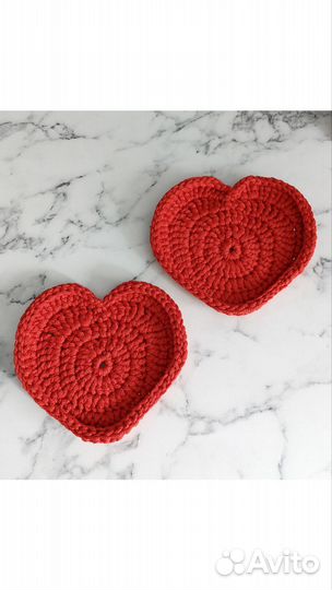 Подставка под горячее в виде сердца 2 шт