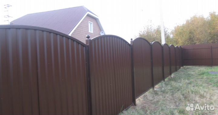 Забор из профнастила,ворота под ключ