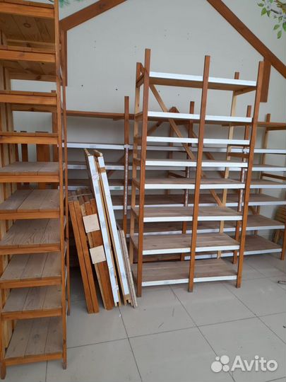 Полки стеллажи деревянные