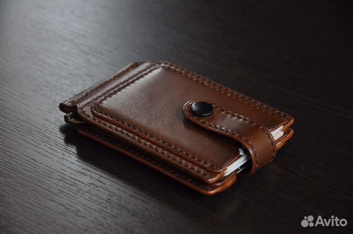 Портмоне зажим купюр кожа