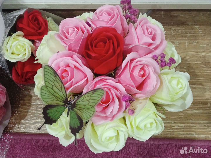 Букет из мыльных роз