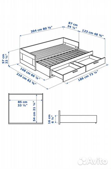 Кровать кушетка IKEA бримнэс