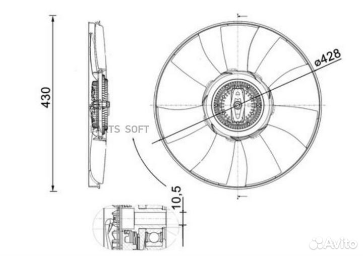 Mahle CFF529000P Вентилятор радиатора VW crafter 2