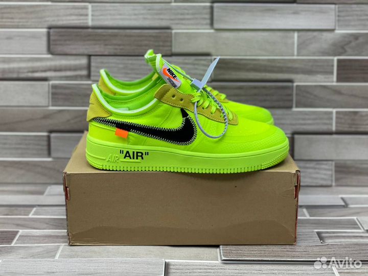 Кроссовки Nike Air Force 1 Off-White Volt (41-45)