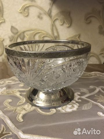 Конфетница хрустальная