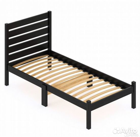 Кровать деревянная односпальная с высокой спинкой