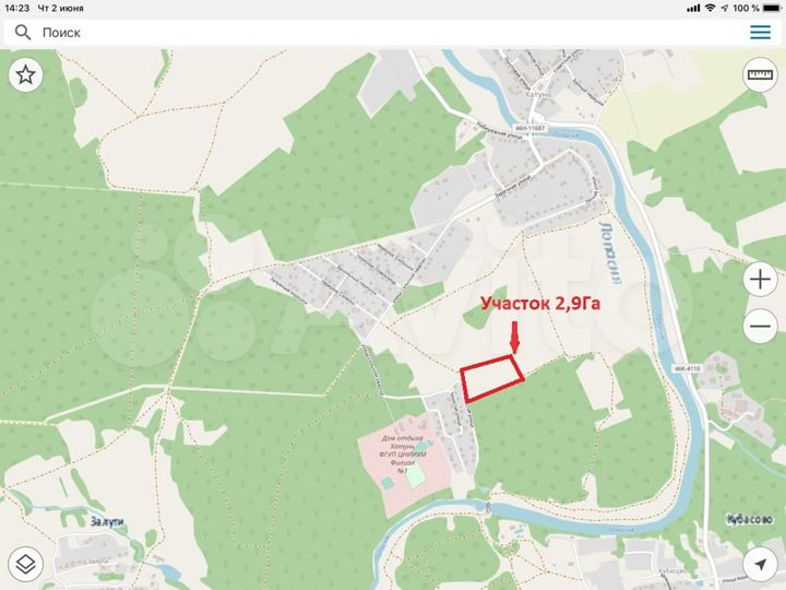 Участок 2,9 га (СНТ, ДНП)