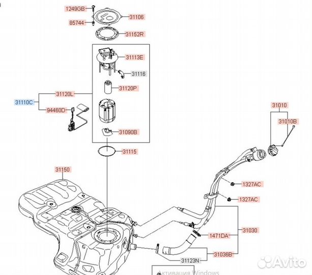 Топливный насос Kia Sorento UM D4HA 2015