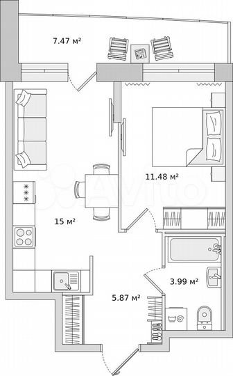 1-к. квартира, 37 м², 18/23 эт.