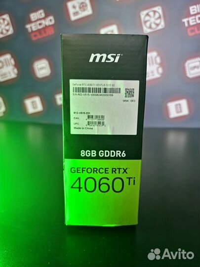 Видеокарта MSI RTX 4060ti ventus 3x