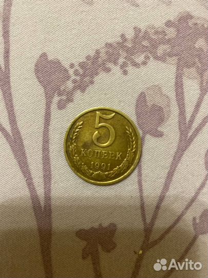 5 копеек 1991 года. Идеальный блеск